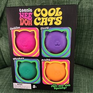 Teenie Nee Doh Cool Cats Squishy Cat Stress Toys - 4 Pack